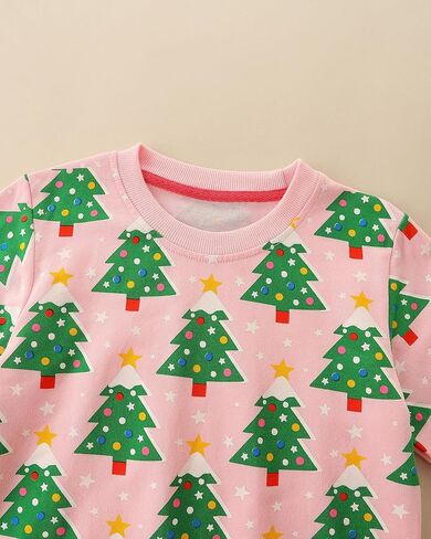 Mrocioa Toddler Girls Sweatshirt Holiday Sweater Reindeer Shirt Kids Xmas Pullover Sweater Tops 2-7T in Kuwait