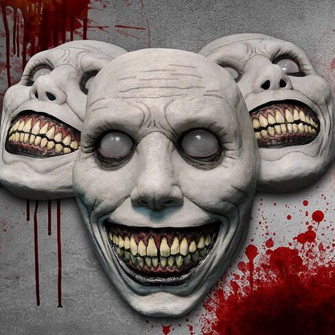 Scary Halloween Mask Evil Smiling Demons Mask Realistic Latex Cosplay Costume Mask Party Props Halloween Decorations in Saudi Arabia
