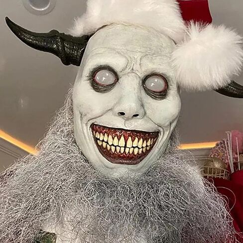 Scary Halloween Mask Evil Smiling Demons Mask Realistic Latex Cosplay Costume Mask Party Props Halloween Decorations in Saudi Arabia