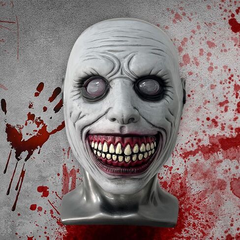 Scary Halloween Mask Evil Smiling Demons Mask Realistic Latex Cosplay Costume Mask Party Props Halloween Decorations in Saudi Arabia