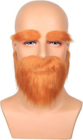 Honcloud Cosplay Beard with Eyebrow Set for Adult Material Novelty Mustaches for Halloween Costume Accessories in Saudi Arabia