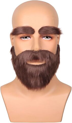Honcloud Cosplay Beard with Eyebrow Set for Adult Material Novelty Mustaches for Halloween Costume Accessories in Saudi Arabia