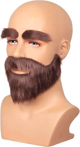 Honcloud Cosplay Beard with Eyebrow Set for Adult Material Novelty Mustaches for Halloween Costume Accessories in Saudi Arabia