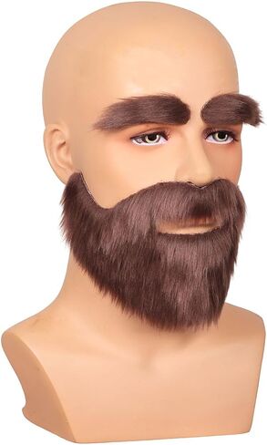 Honcloud Cosplay Beard with Eyebrow Set for Adult Material Novelty Mustaches for Halloween Costume Accessories in Saudi Arabia