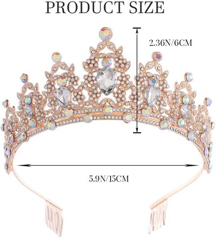 Kilshye Crystal Wedding Crowns and Tiaras Rhinestone Bridal Headband Bride Prom Costume Hair Accessories for Women in Saudi Arabia