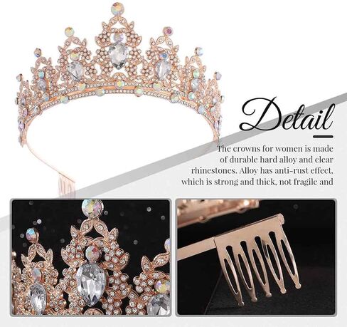 Kilshye Crystal Wedding Crowns and Tiaras Rhinestone Bridal Headband Bride Prom Costume Hair Accessories for Women in Saudi Arabia