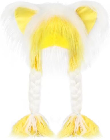 Plush Animal Hat Fursuit Furry Cat Ears Headwear Hood Winter Warm Cap Halloween Party Costume Cosplay Accessories in Kuwait