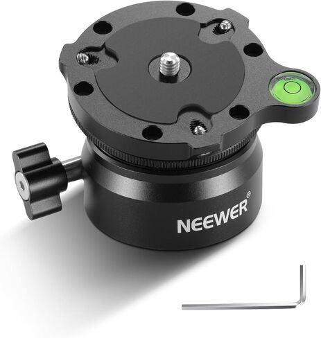 NEEWER Tripod Leveling Base (⌀50mm) Camera Leveler, Bubble Level Aluminum Adjusting Plate with 1/4" 3/8" Mounting Screw Compatible with Canon Nikon Sony DSLR Camera Camcorder, GM11 in Kuwait