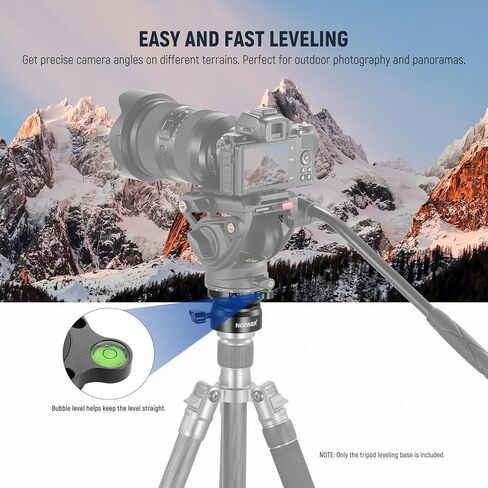 NEEWER Tripod Leveling Base (⌀50mm) Camera Leveler, Bubble Level Aluminum Adjusting Plate with 1/4" 3/8" Mounting Screw Compatible with Canon Nikon Sony DSLR Camera Camcorder, GM11 in Kuwait