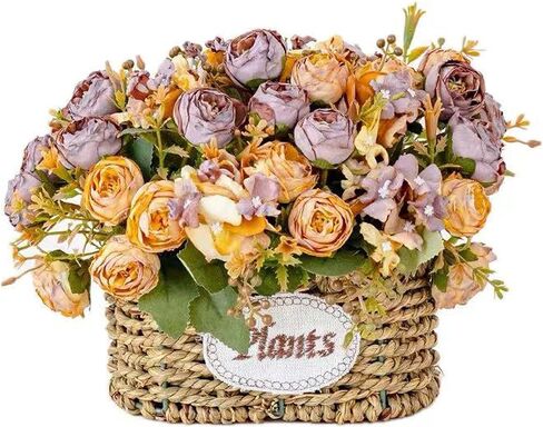 Artificial Flowers Garland with Baskets Decor for Outdoor Hanging Flower Garland with Baskets Fake Flowers for Summer Decor for Indoor Art Home Table Office Wedding Decor (Pink) in Saudi Arabia