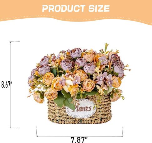 Artificial Flowers Garland with Baskets Decor for Outdoor Hanging Flower Garland with Baskets Fake Flowers for Summer Decor for Indoor Art Home Table Office Wedding Decor (Pink) in Saudi Arabia