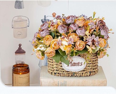 Artificial Flowers Garland with Baskets Decor for Outdoor Hanging Flower Garland with Baskets Fake Flowers for Summer Decor for Indoor Art Home Table Office Wedding Decor (Pink) in Saudi Arabia