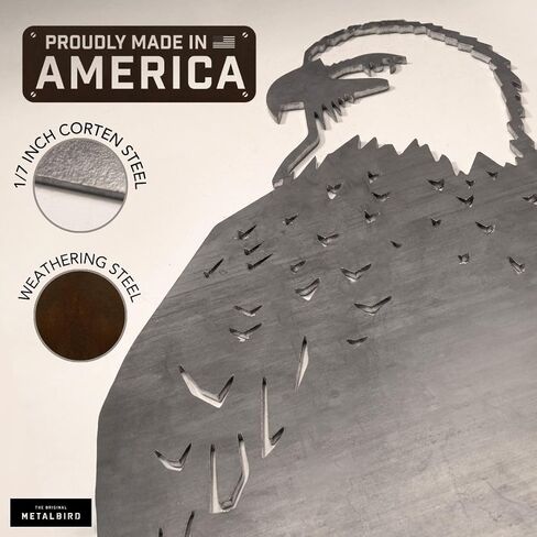 Bald Eagle - Outdoor Tree Ornaments in Corten Steel - Metal Art Proudly Made in America in Saudi Arabia