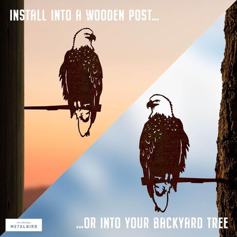 Bald Eagle - Outdoor Tree Ornaments in Corten Steel - Metal Art Proudly Made in America in Saudi Arabia