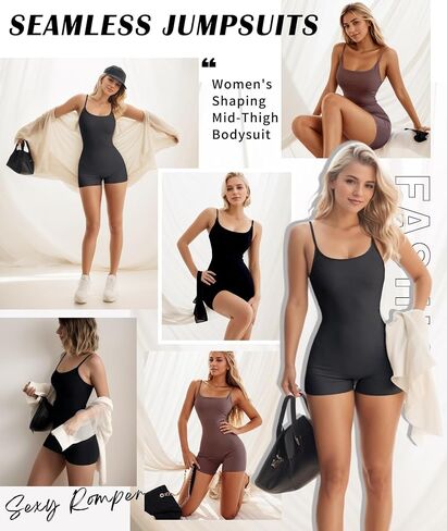 Women Workout Romper Jumpsuit Casual One Piece Short Jumpsuits Sexy Spaghetti Strap Bodysuit Summer Shapewear Outfit in Saudi Arabia