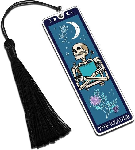 Octamber Halloween Gifts Halloween Bookmarks Halloween Basket Stuffers Spooky Basket Stuffers Boo Baksket Stuffers Tarot Bookmark Skeleton Tarot Cards Bookmark The Reader Halloween Birthday Gifts in Saudi Arabia