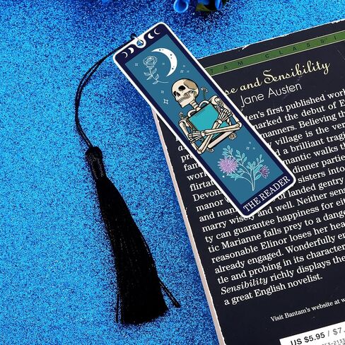 Octamber Halloween Gifts Halloween Bookmarks Halloween Basket Stuffers Spooky Basket Stuffers Boo Baksket Stuffers Tarot Bookmark Skeleton Tarot Cards Bookmark The Reader Halloween Birthday Gifts in Saudi Arabia