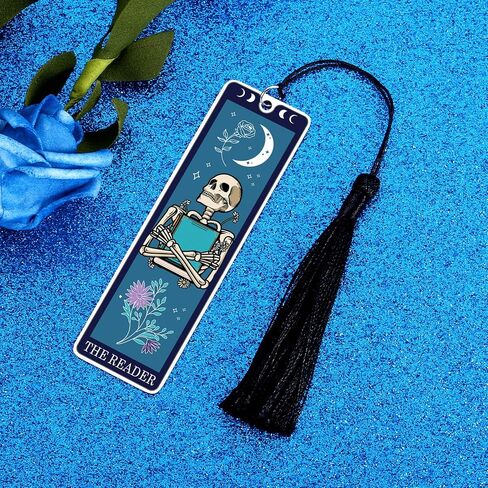 Octamber Halloween Gifts Halloween Bookmarks Halloween Basket Stuffers Spooky Basket Stuffers Boo Baksket Stuffers Tarot Bookmark Skeleton Tarot Cards Bookmark The Reader Halloween Birthday Gifts in Saudi Arabia