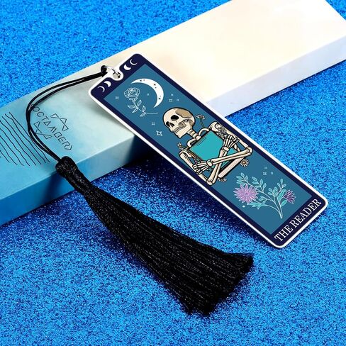 Octamber Halloween Gifts Halloween Bookmarks Halloween Basket Stuffers Spooky Basket Stuffers Boo Baksket Stuffers Tarot Bookmark Skeleton Tarot Cards Bookmark The Reader Halloween Birthday Gifts in Saudi Arabia