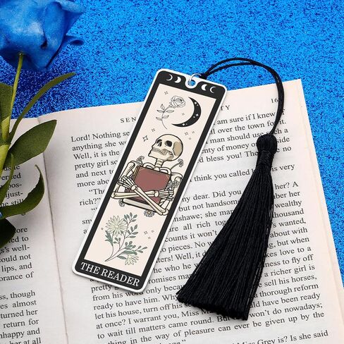 Octamber Halloween Gifts Halloween Bookmarks Halloween Basket Stuffers Spooky Basket Stuffers Boo Baksket Stuffers Tarot Bookmark Skeleton Tarot Cards Bookmark The Reader Halloween Birthday Gifts in Saudi Arabia