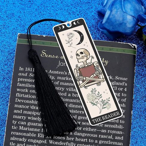 Octamber Halloween Gifts Halloween Bookmarks Halloween Basket Stuffers Spooky Basket Stuffers Boo Baksket Stuffers Tarot Bookmark Skeleton Tarot Cards Bookmark The Reader Halloween Birthday Gifts in Saudi Arabia