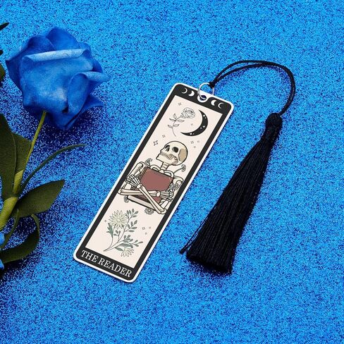 Octamber Halloween Gifts Halloween Bookmarks Halloween Basket Stuffers Spooky Basket Stuffers Boo Baksket Stuffers Tarot Bookmark Skeleton Tarot Cards Bookmark The Reader Halloween Birthday Gifts in Saudi Arabia