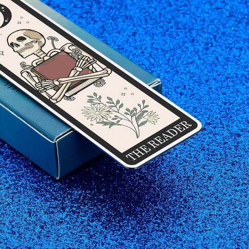 Octamber Halloween Gifts Halloween Bookmarks Halloween Basket Stuffers Spooky Basket Stuffers Boo Baksket Stuffers Tarot Bookmark Skeleton Tarot Cards Bookmark The Reader Halloween Birthday Gifts in Saudi Arabia