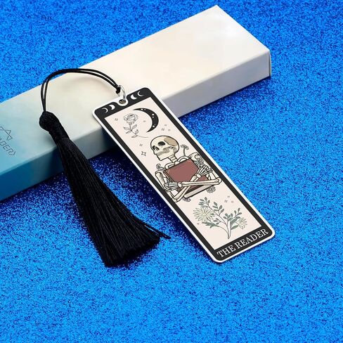 Octamber Halloween Gifts Halloween Bookmarks Halloween Basket Stuffers Spooky Basket Stuffers Boo Baksket Stuffers Tarot Bookmark Skeleton Tarot Cards Bookmark The Reader Halloween Birthday Gifts in Saudi Arabia