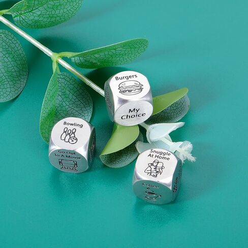 4PCS Date Night Dice Christmas Stocking Stuffers for Adults Stocking Stuffers for Women Men White Elephant Gifts Gag Gift 50th 11th Anniversary Steel Gift Couple Games for Date Night Wedding Valentine in Kuwait