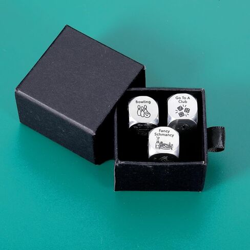 4PCS Date Night Dice Christmas Stocking Stuffers for Adults Stocking Stuffers for Women Men White Elephant Gifts Gag Gift 50th 11th Anniversary Steel Gift Couple Games for Date Night Wedding Valentine in Kuwait