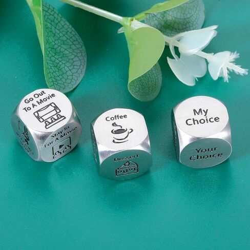4PCS Date Night Dice Christmas Stocking Stuffers for Adults Stocking Stuffers for Women Men White Elephant Gifts Gag Gift 50th 11th Anniversary Steel Gift Couple Games for Date Night Wedding Valentine in Kuwait