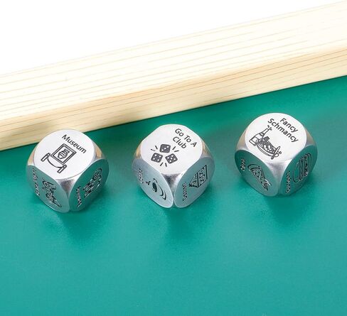 4PCS Date Night Dice Christmas Stocking Stuffers for Adults Stocking Stuffers for Women Men White Elephant Gifts Gag Gift 50th 11th Anniversary Steel Gift Couple Games for Date Night Wedding Valentine in Kuwait