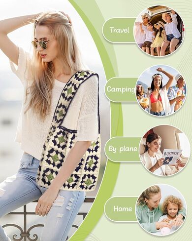 Aeelike Crochet Bag Kit, Shoulder Bag Crochet Kit Crochet Tote Bag Kit for Beginners with Step-by-Step Instructions & Crochet Accessories Tools for Adults Kids Crocheting Lovers, Crochet Gift in Saudi Arabia