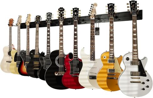 String Swing SW5RL-C-K Guitar Wall Rack - Multiple Guitar Hanger - Wall Mounted Guitar Holder for Acoustic & Electric Guitars - 5 Heavy Duty Padded Arm Hangers & Copper Slatwall Rail - MADE IN USA in Saudi Arabia