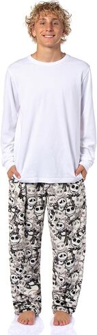 Men's Pajama Pants Soft Plush Fleece Graphic Print with Adjustable Elastic Waistband and Side Pockets in Kuwait