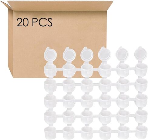 كوب طلاء صغير لشرائط الطلاء الفارغة من SHIDOW، أواني أكواب طلاء صغيرة لشرائط الطلاء الفارغة، لوازم فنية للرسم الفني للفصول الدراسية والمدارس واللوحات الفنية والمهرجانات الفنية (20 قطعة 3 مل) in Kuwait