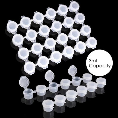 كوب طلاء صغير لشرائط الطلاء الفارغة من SHIDOW، أواني أكواب طلاء صغيرة لشرائط الطلاء الفارغة، لوازم فنية للرسم الفني للفصول الدراسية والمدارس واللوحات الفنية والمهرجانات الفنية (20 قطعة 3 مل) in Kuwait