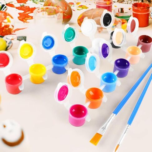 كوب طلاء صغير لشرائط الطلاء الفارغة من SHIDOW، أواني أكواب طلاء صغيرة لشرائط الطلاء الفارغة، لوازم فنية للرسم الفني للفصول الدراسية والمدارس واللوحات الفنية والمهرجانات الفنية (20 قطعة 3 مل) in Kuwait