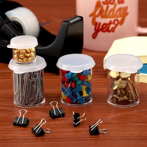 Creative Mark Assorted Pack of 14 Storage Cups - 8 Small 10 ml & 6 Large 45 ml Durable Clear Plastic Paint Containers with Lids for Artists, Students, Professionals in Saudi Arabia