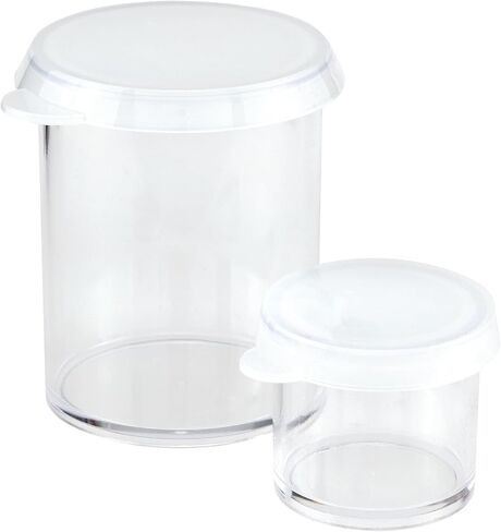 Creative Mark Assorted Pack of 14 Storage Cups - 8 Small 10 ml & 6 Large 45 ml Durable Clear Plastic Paint Containers with Lids for Artists, Students, Professionals in Saudi Arabia