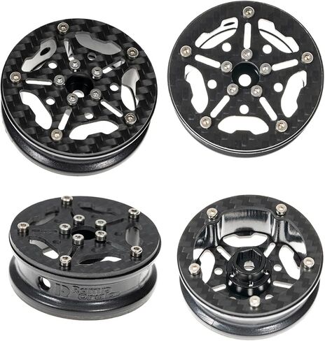 RampCrab 1.8" (46mm) Super Wheels, Carbon fibre Beadlock Wheels, fit for SCX24, TRX4M, FCX24, CR18P, Style F in Kuwait