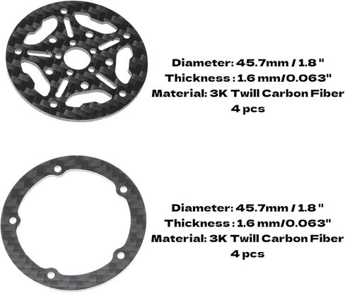 RampCrab 1.8" (46mm) Super Wheels, Carbon fibre Beadlock Wheels, fit for SCX24, TRX4M, FCX24, CR18P, Style F in Kuwait