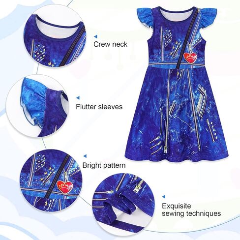 Jurebecia 2Pcs Girls Nightgowns Princess Nightgown Sleepwear Pajamas Flutter Short Sleeves Nightdress Nightie Dress for Kids in Saudi Arabia