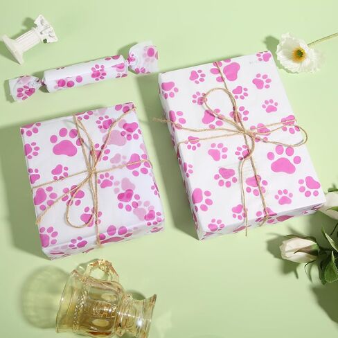 30 Tissue Paper Sheets, 14x20 inch Dog Paw Tissue Paper Gift Wrap Paper for Gift Bag Packaging Christmas Wedding Birthday Party Art DIY Crafts Supplies (Orange) in Saudi Arabia