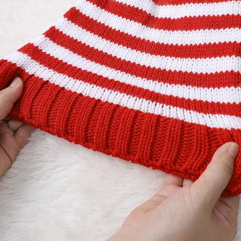 LINOCOUTON Mens Womens Christmas Hat Santa Striped Knitted Beanies for Adults in Saudi Arabia