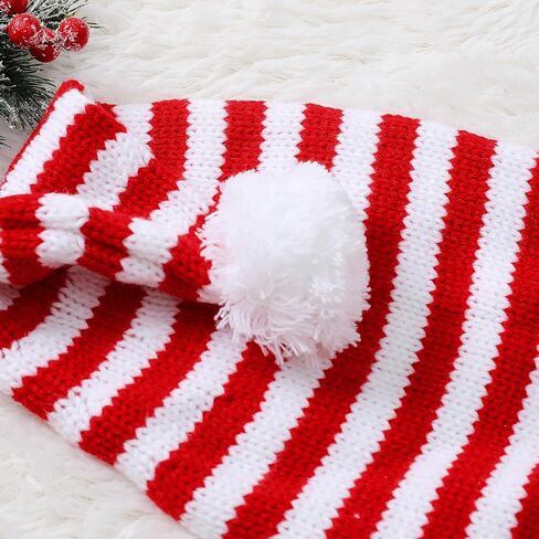 LINOCOUTON Mens Womens Christmas Hat Santa Striped Knitted Beanies for Adults in Saudi Arabia