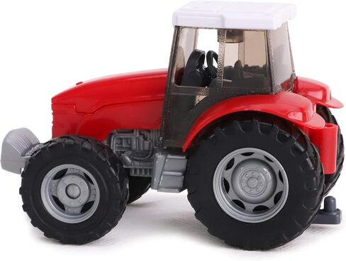 Toyland® 22.5cm Farm Tractor & Tanker/Trailer Set - Free Wheel Action - Boys Farm Toys (Red Trailer) in Saudi Arabia