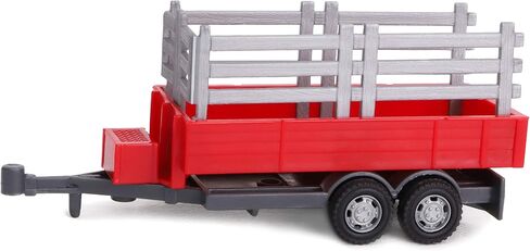 Toyland® 22.5cm Farm Tractor & Tanker/Trailer Set - Free Wheel Action - Boys Farm Toys (Red Trailer) in Saudi Arabia