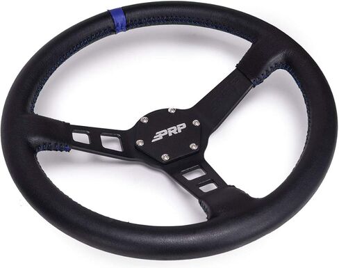 مقاعد PRP عجلة قيادة ذات طبق عميق مع قبضة من جلد الغزال لسباق الطرق الوعرة، ألومنيوم عالي القوة، لمسة نهائية سوداء غير لامعة، نمط مسمار عالمي 6 نقاط، طبق 13 بوصة × 3 بوصة (أسود) in Kuwait