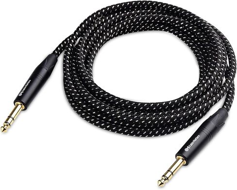 Cable Matters Premium Braided Balanced 1/4 Inch TRS Cable, 6ft | Balanced Stereo Audio, Gold-Plated Connectors, Oxygen-Free Copper in Kuwait